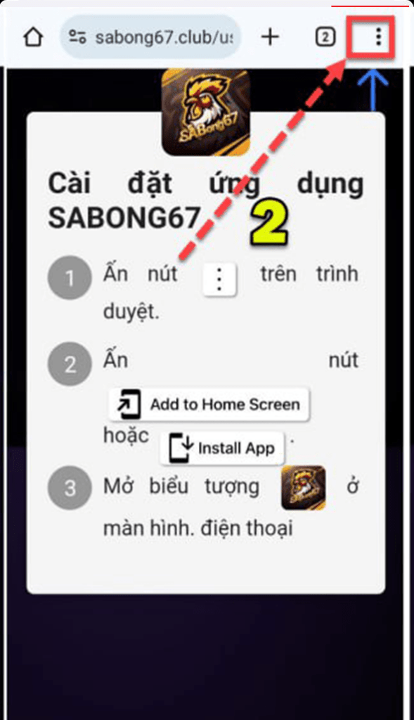 Bấm vào biểu tượng dấu 3 chấm