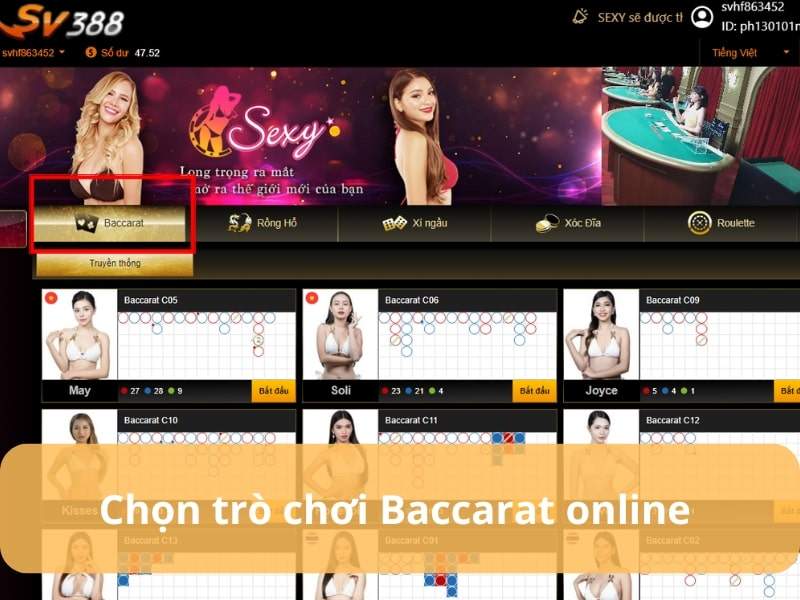 Chọn trò chơi Baccarat Online Chọn trò chơi Baccarat Online