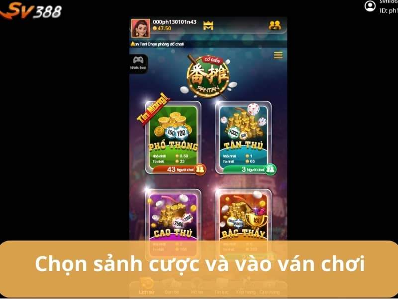 Chọn sảnh cược Fantan phù hợp