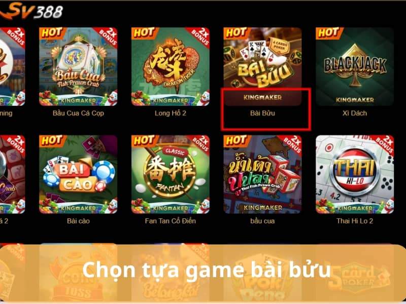 Chọn tựa game bài bửu