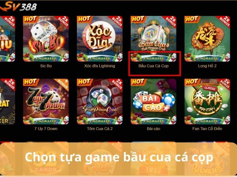 Chọn tựa game Bầu Cua Cá Cọp
