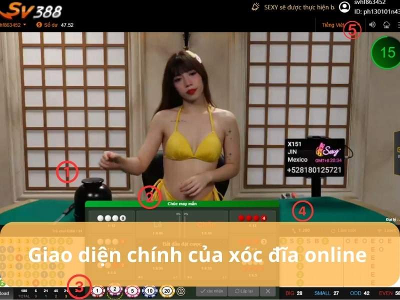 Tìm hiểu giao diện chính của tựa game xóc đĩa SV388