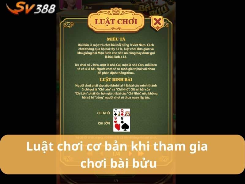 Luật chơi cơ bản khi tham gia chơi bài bửu
