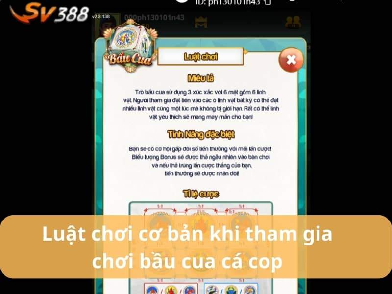 Luật chơi cơ bản khi tham gia chơi Bầu Cua Cá Cọp
