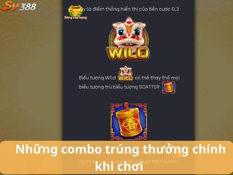 Các combo trúng thưởng khi quay hũ Tết Nguyên Đán