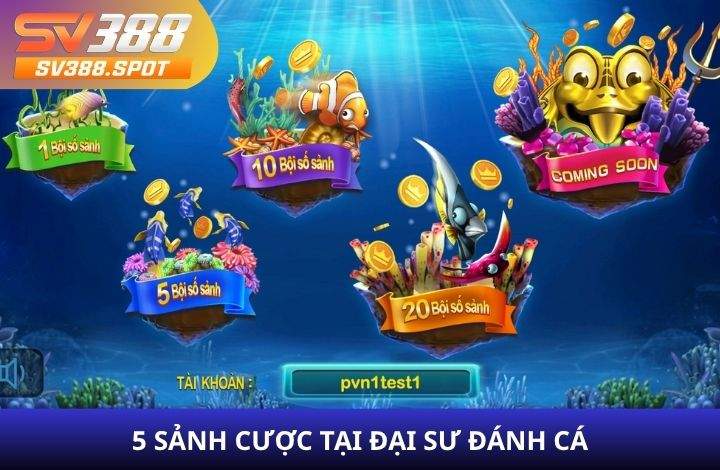 Các phòng cược trong Đại Sư Đánh Cá