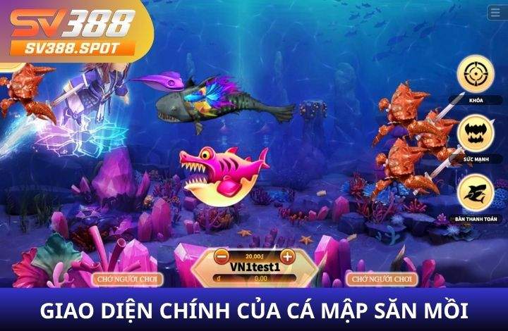 Giao diện chính của game Cá Mập Săn Mồi