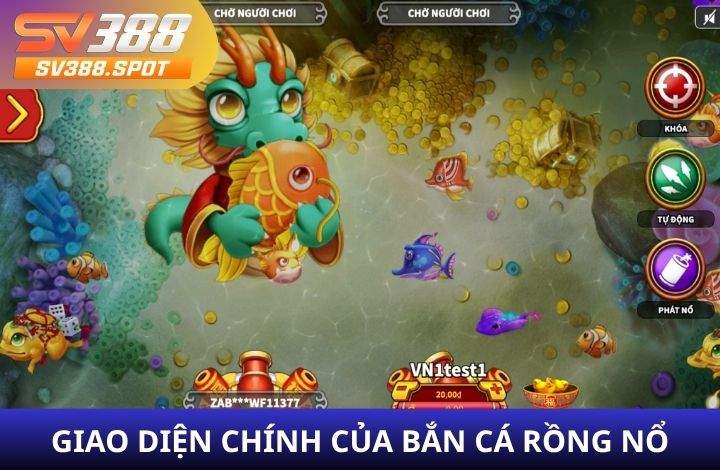 Giao diện chính của game bắn cá Rồng Nổ