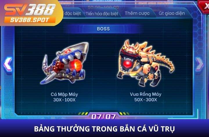 Hệ thống mục tiêu trong bắn cá Vũ Trụ